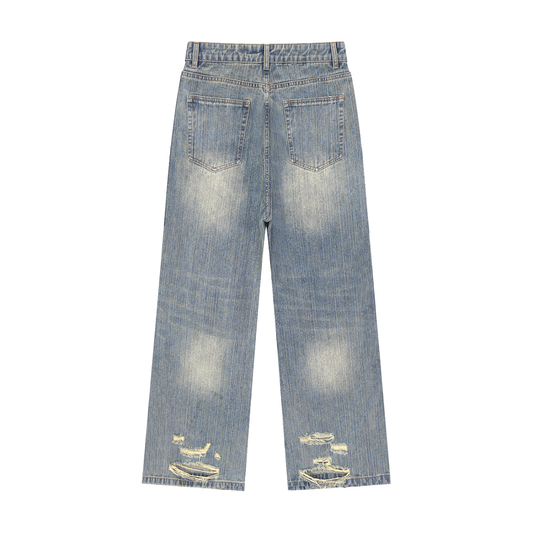 Vintage Distressed Denim Jeans for a Timeless Look