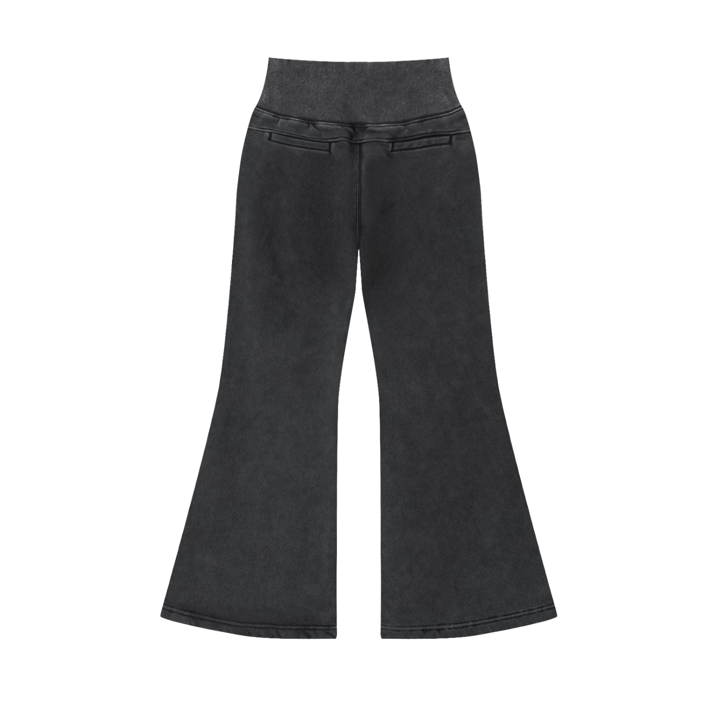 Women's Flared Fleece Pants - Vintage Washed for Comfort and Style