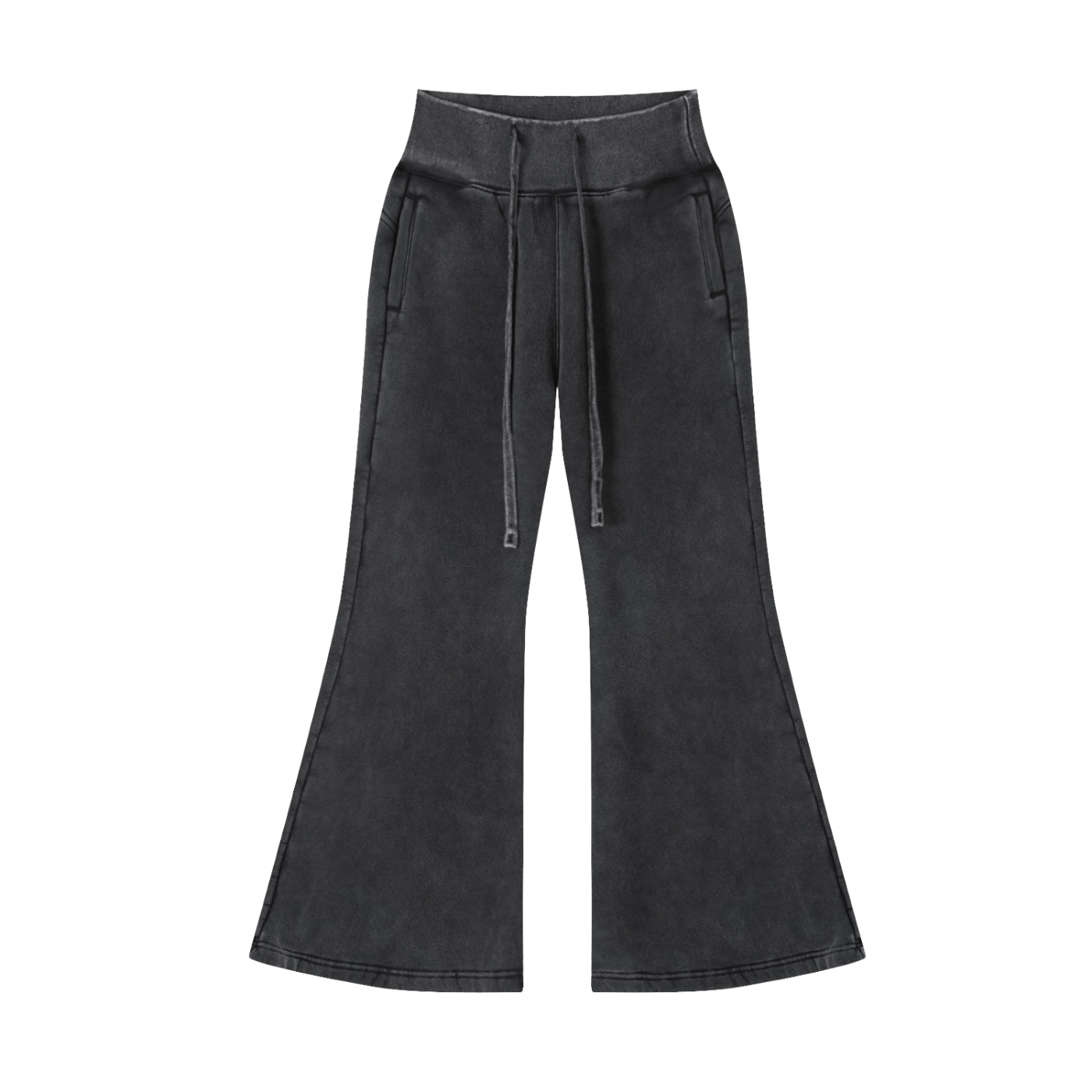 Women's Flared Fleece Pants - Vintage Washed for Comfort and Style