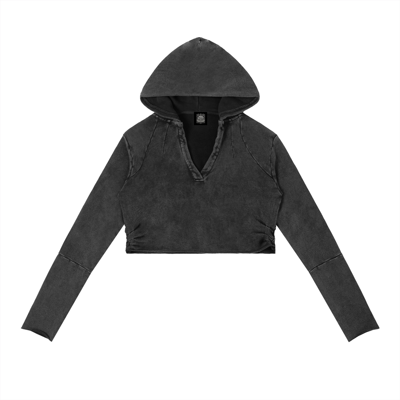 Women's Plain Vintage Hoodie - Stylish Vintage Washed Raw Edge Hoodie for Women
